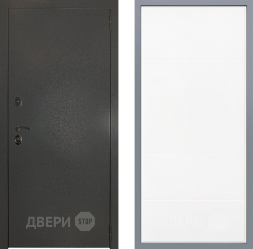 Дверь Заводские двери Эталон 3к антик серебро Тривия Белый софт в Электроуглях