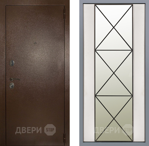 Дверь Заводские двери Эталон 3к антик медь Зеркало Перфекто Структурное дерево в Электроуглях