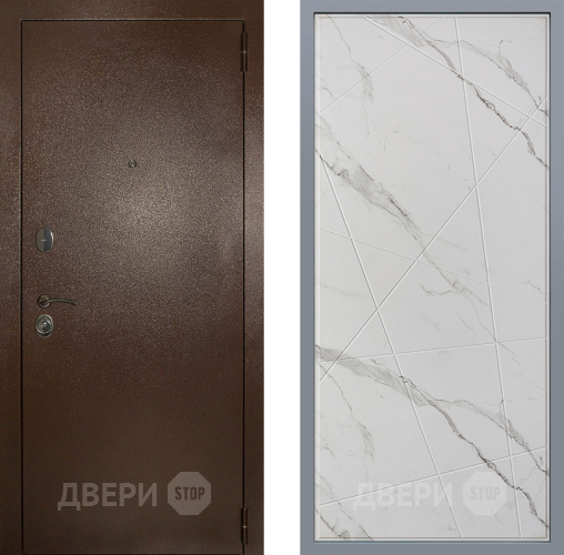 Дверь Заводские двери Эталон 3к антик медь Флитта Мрамор белый в Электроуглях