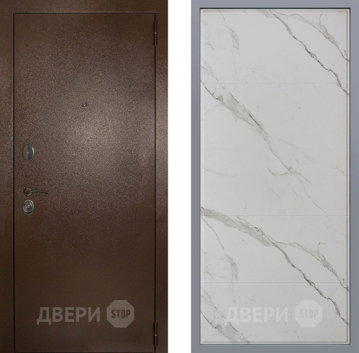 Дверь Заводские двери Эталон 3к антик медь Тривия Мрамор белый в Электроуглях