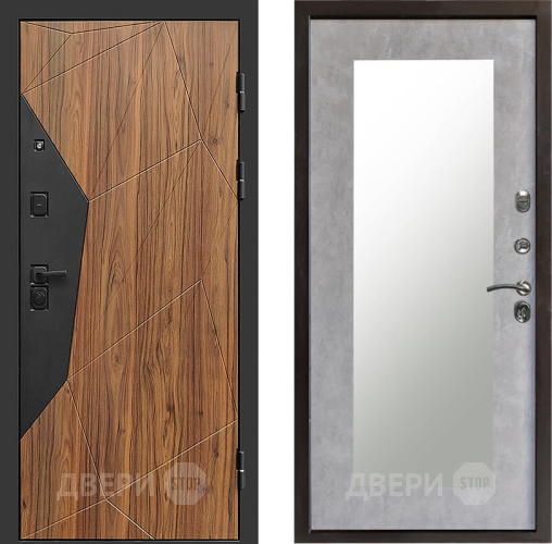 Входная металлическая Дверь Престиж Avangard Зеркло Пастораль Бетон светлый в Электроуглях