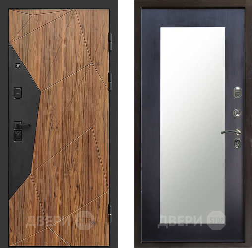 Входная металлическая Дверь Престиж Avangard Зеркло Пастораль Венге в Электроуглях