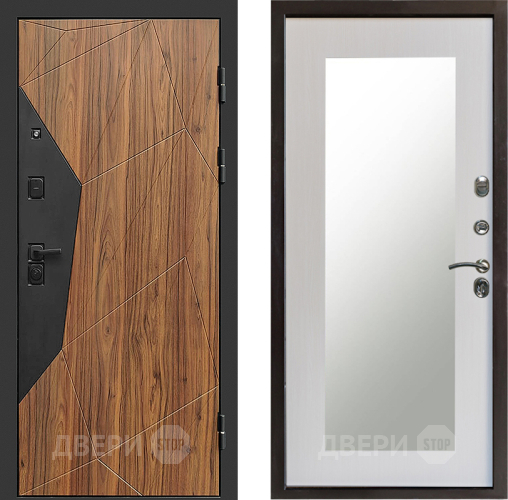 Входная металлическая Дверь Престиж Avangard Зеркло Пастораль Лиственница белая в Электроуглях