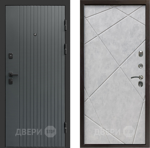 Входная металлическая Дверь Престиж Tvist Grey Лучи Бетон светлый в Электроуглях