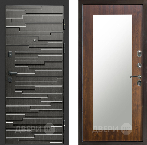 Входная металлическая Дверь Престиж Rivera Зеркло Пастораль Дуб в Электроуглях