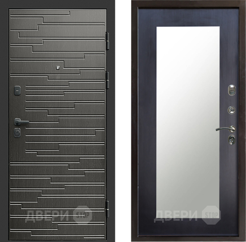 Входная металлическая Дверь Престиж Rivera Зеркло Пастораль Венге в Электроуглях