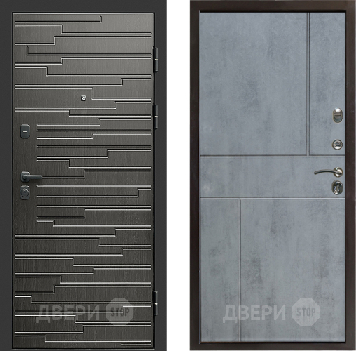 Входная металлическая Дверь Престиж Rivera Горизонт Бетон темный в Электроуглях