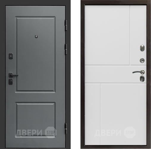 Входная металлическая Дверь Престиж Verona Горизонт Бетон белый в Электроуглях