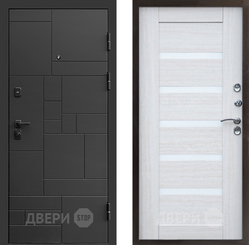 Входная металлическая Дверь Престиж Kvadro Царга Лиственница белая в Электроуглях