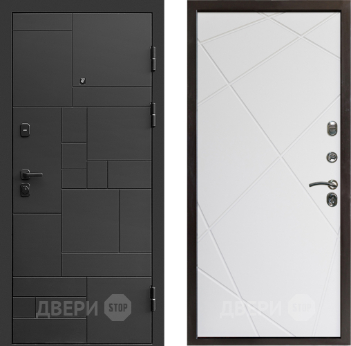 Входная металлическая Дверь Престиж Kvadro Лучи Бетон белый в Электроуглях