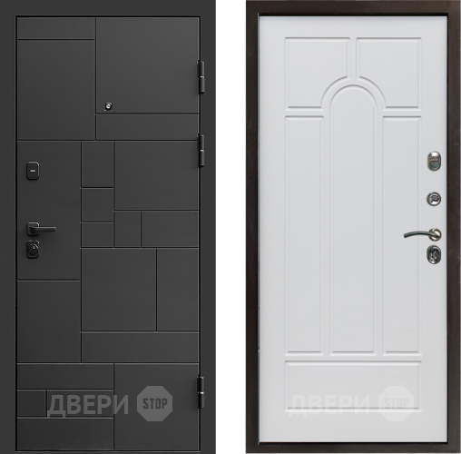 Входная металлическая Дверь Престиж Kvadro Арка Белое дерево в Электроуглях