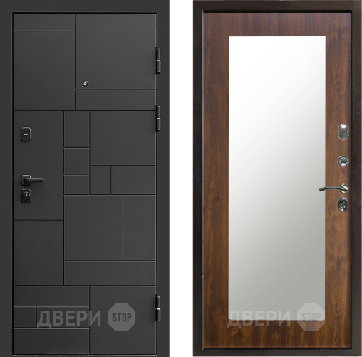 Входная металлическая Дверь Престиж Kvadro Зеркло Пастораль Дуб в Электроуглях
