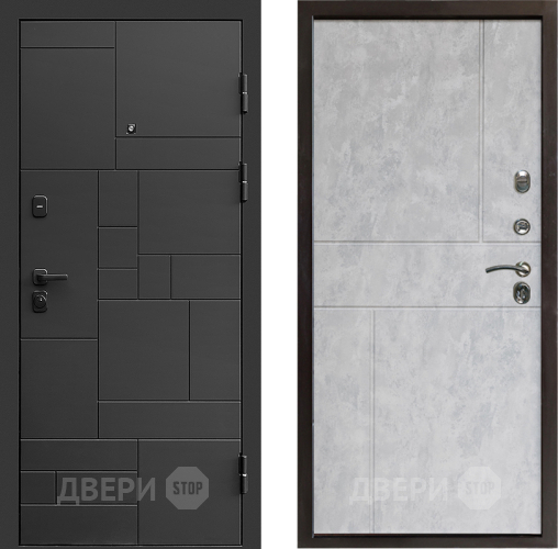 Входная металлическая Дверь Престиж Kvadro Горизонт Бетон светлый в Электроуглях