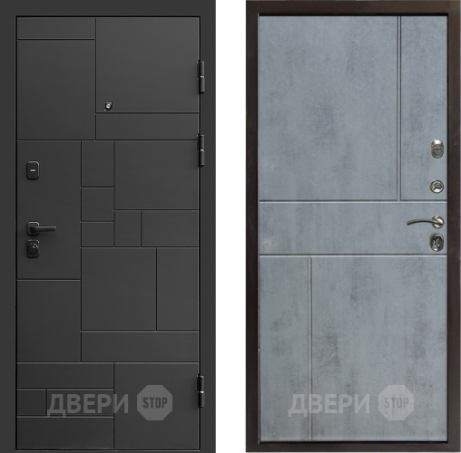 Входная металлическая Дверь Престиж Kvadro Горизонт Бетон темный в Электроуглях