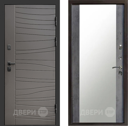Входная металлическая Дверь Престиж Siciliya Зеркало Бетон темный в Электроуглях