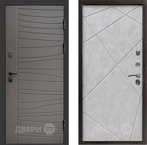 Входная металлическая Дверь Престиж Siciliya Лучи Бетон светлый в Электроуглях