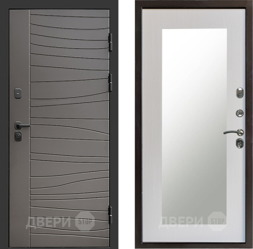 Входная металлическая Дверь Престиж Siciliya Зеркло Пастораль Лиственница белая в Электроуглях