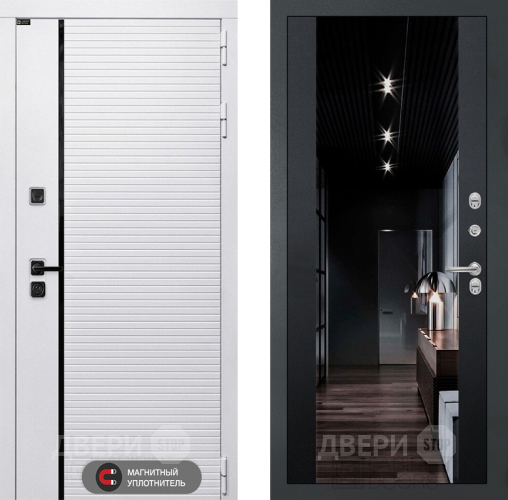 Входная металлическая Дверь Лабиринт (LABIRINT) Royal Зеркало Максимум с тонировкой Черный кварц в Электроуглях