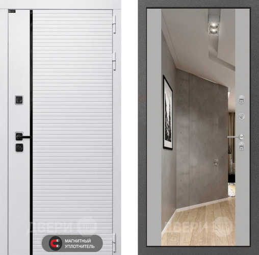 Входная металлическая Дверь Лабиринт (LABIRINT) Royal Зеркало Максимум Грей софт в Электроуглях