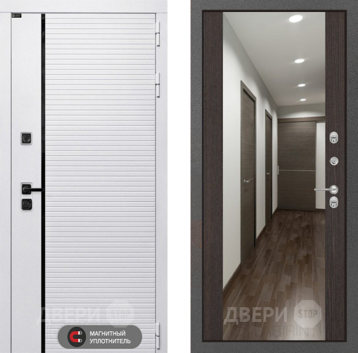 Входная металлическая Дверь Лабиринт (LABIRINT) Royal Зеркало Максимум Венге в Электроуглях