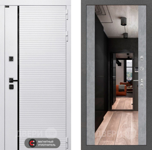 Дверь Лабиринт (LABIRINT) Royal Зеркало Максимум Бетон светлый в Электроуглях