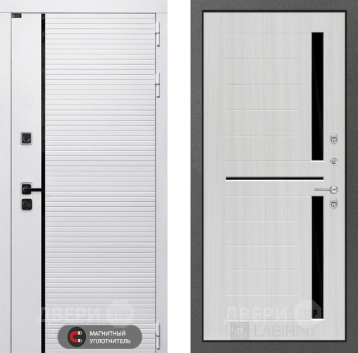 Входная металлическая Дверь Лабиринт (LABIRINT) Royal 02 Сандал белый в Электроуглях