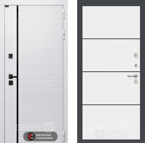 Входная металлическая Дверь Лабиринт (LABIRINT) Royal 25 Белый софт в Электроуглях