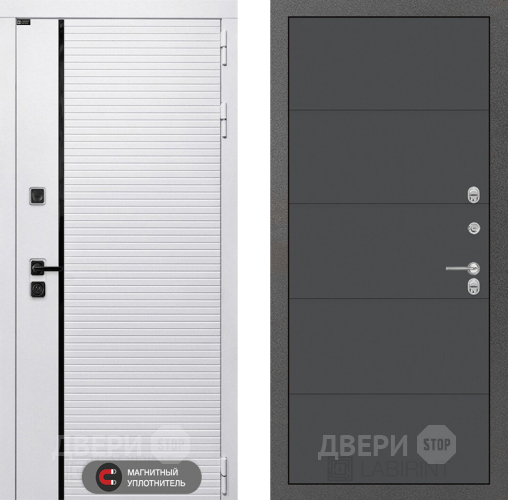 Входная металлическая Дверь Лабиринт (LABIRINT) Royal 13 Графит софт в Электроуглях