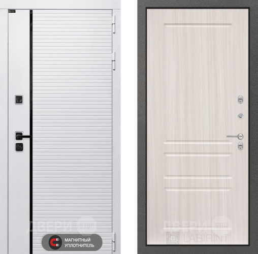 Входная металлическая Дверь Лабиринт (LABIRINT) Royal 03 Сандал белый в Электроуглях