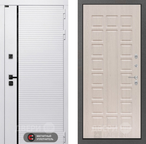 Входная металлическая Дверь Лабиринт (LABIRINT) Royal 04 Беленый дуб в Электроуглях