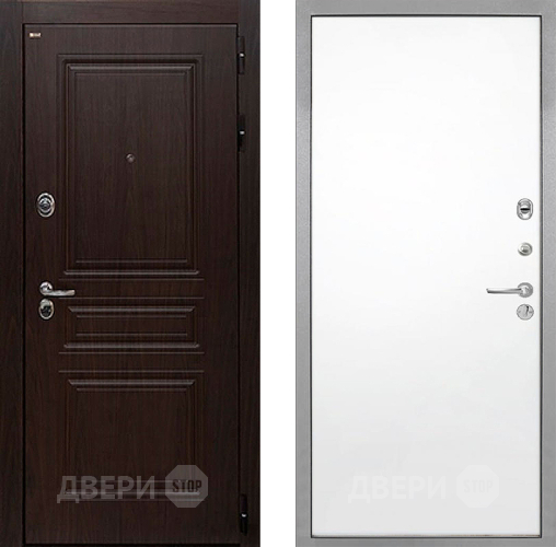 Входная металлическая Дверь Интекрон (INTECRON) Брайтон Тиковое Дерево Гладкая Силк Сноу в Электроуглях