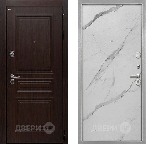 Входная металлическая Дверь Интекрон (INTECRON) Брайтон Тиковое Дерево Гладкая Мрамор натуральный арктик в Электроуглях