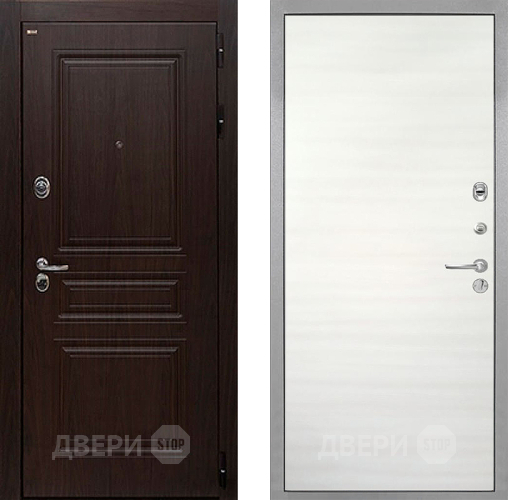 Входная металлическая Дверь Интекрон (INTECRON) Брайтон Тиковое Дерево Гладкая Дуб сильвер поперечный в Электроуглях