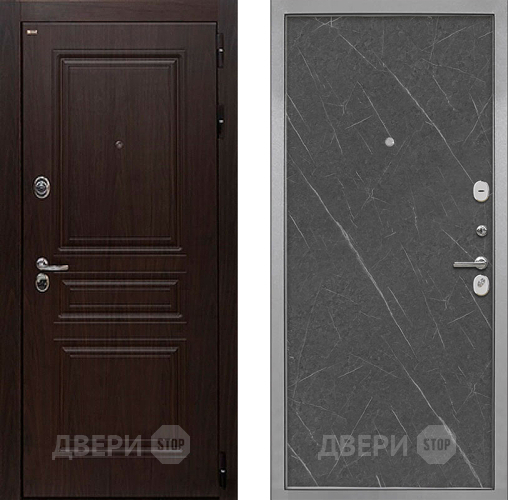 Входная металлическая Дверь Интекрон (INTECRON) Брайтон Тиковое Дерево Гладкая Гранит лава оникс в Электроуглях