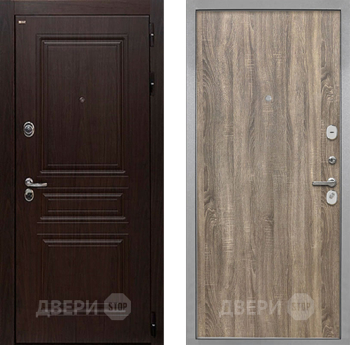 Входная металлическая Дверь Интекрон (INTECRON) Брайтон Тиковое Дерево Гладкая Дуб турин в Электроуглях