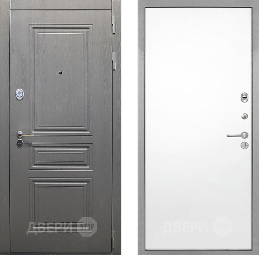 Входная металлическая Дверь Интекрон (INTECRON) Брайтон Графит Гладкая Силк Сноу в Электроуглях