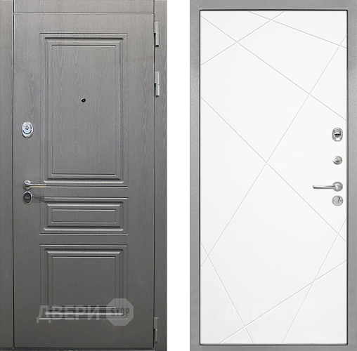 Входная металлическая Дверь Интекрон (INTECRON) Брайтон Графит Лучи-М Софт милк в Электроуглях