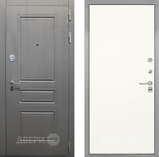 Входная металлическая Дверь Интекрон (INTECRON) Брайтон Графит Гладкая Слоновая кость в Электроуглях