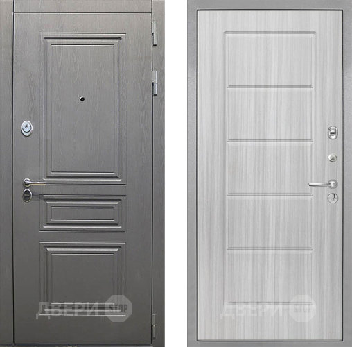 Входная металлическая Дверь Интекрон (INTECRON) Брайтон Графит ФЛ-39 Сандал белый в Электроуглях