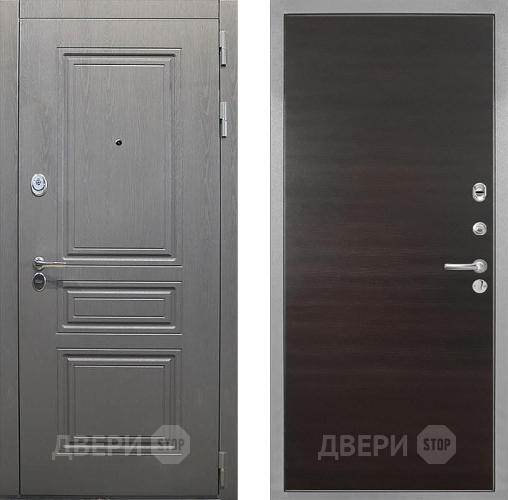 Входная металлическая Дверь Интекрон (INTECRON) Брайтон Графит Гладкая Эковенге поперечный в Электроуглях