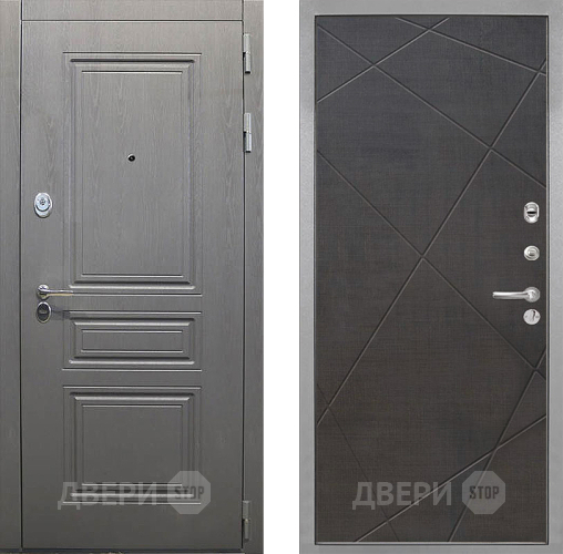 Входная металлическая Дверь Интекрон (INTECRON) Брайтон Графит Лучи-М Венге распил кофе в Электроуглях