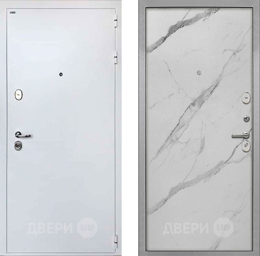 Входная металлическая Дверь Интекрон (INTECRON) Колизей White Гладкая Мрамор натуральный арктик в Электроуглях