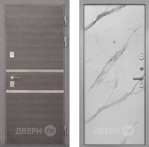 Входная металлическая Дверь Интекрон (INTECRON) Неаполь Гладкая Мрамор натуральный арктик в Электроуглях