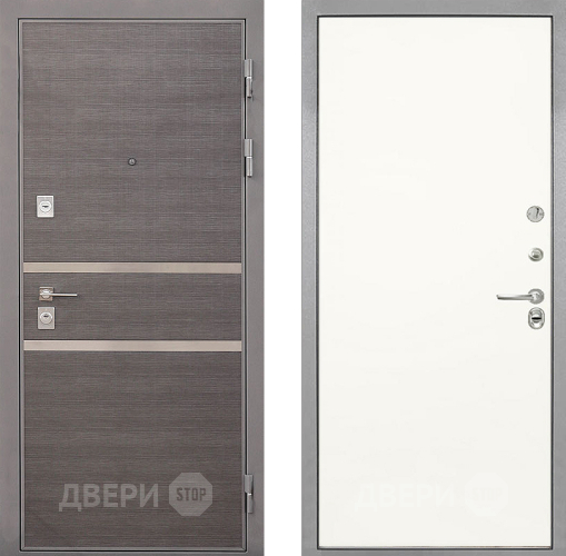 Входная металлическая Дверь Интекрон (INTECRON) Неаполь Гладкая Слоновая кость в Электроуглях