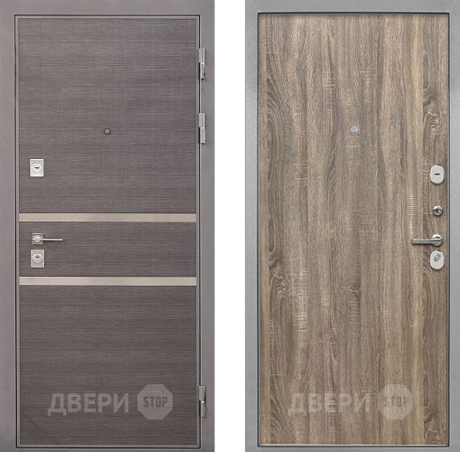 Входная металлическая Дверь Интекрон (INTECRON) Неаполь Гладкая Дуб турин в Электроуглях