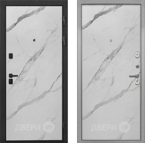 Входная металлическая Дверь Интекрон (INTECRON) Профит Black Мрамор Арктик Гладкая Мрамор натуральный арктик в Электроуглях