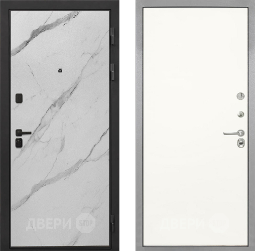 Дверь Интекрон (INTECRON) Профит Black Мрамор Арктик Гладкая Слоновая кость в Электроуглях