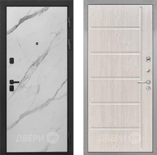 Входная металлическая Дверь Интекрон (INTECRON) Профит Black Мрамор Арктик ФЛ-102 Сосна белая в Электроуглях