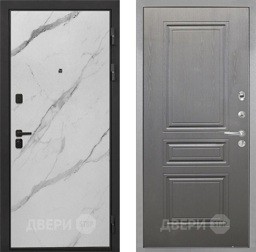 Входная металлическая Дверь Интекрон (INTECRON) Профит Black Мрамор Арктик ФЛ-243 Графит вуд дуб в Электроуглях
