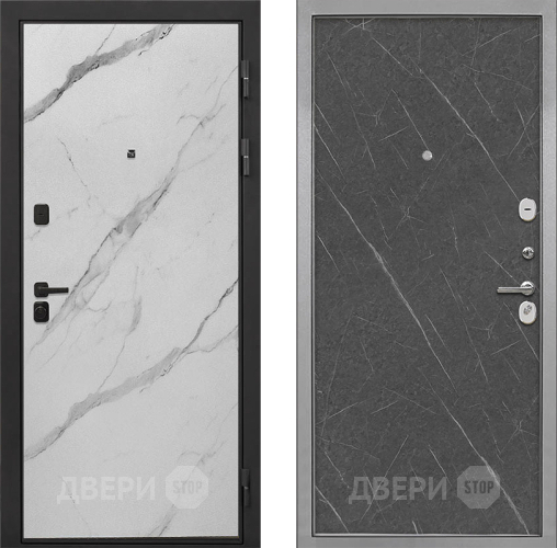 Входная металлическая Дверь Интекрон (INTECRON) Профит Black Мрамор Арктик Гладкая Гранит лава оникс в Электроуглях